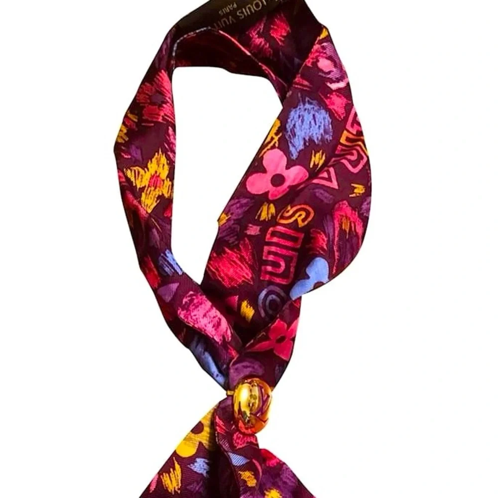 Louis Vuitton Floral Silk Scarf - Pink and Yellow